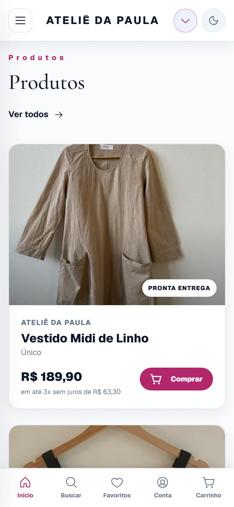 Vitrine da loja Ateliê da Paula montada pelo Lojist